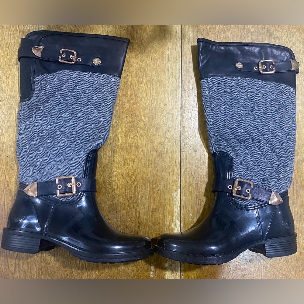 Posh Wellies Tall Quilted rain boots size 6